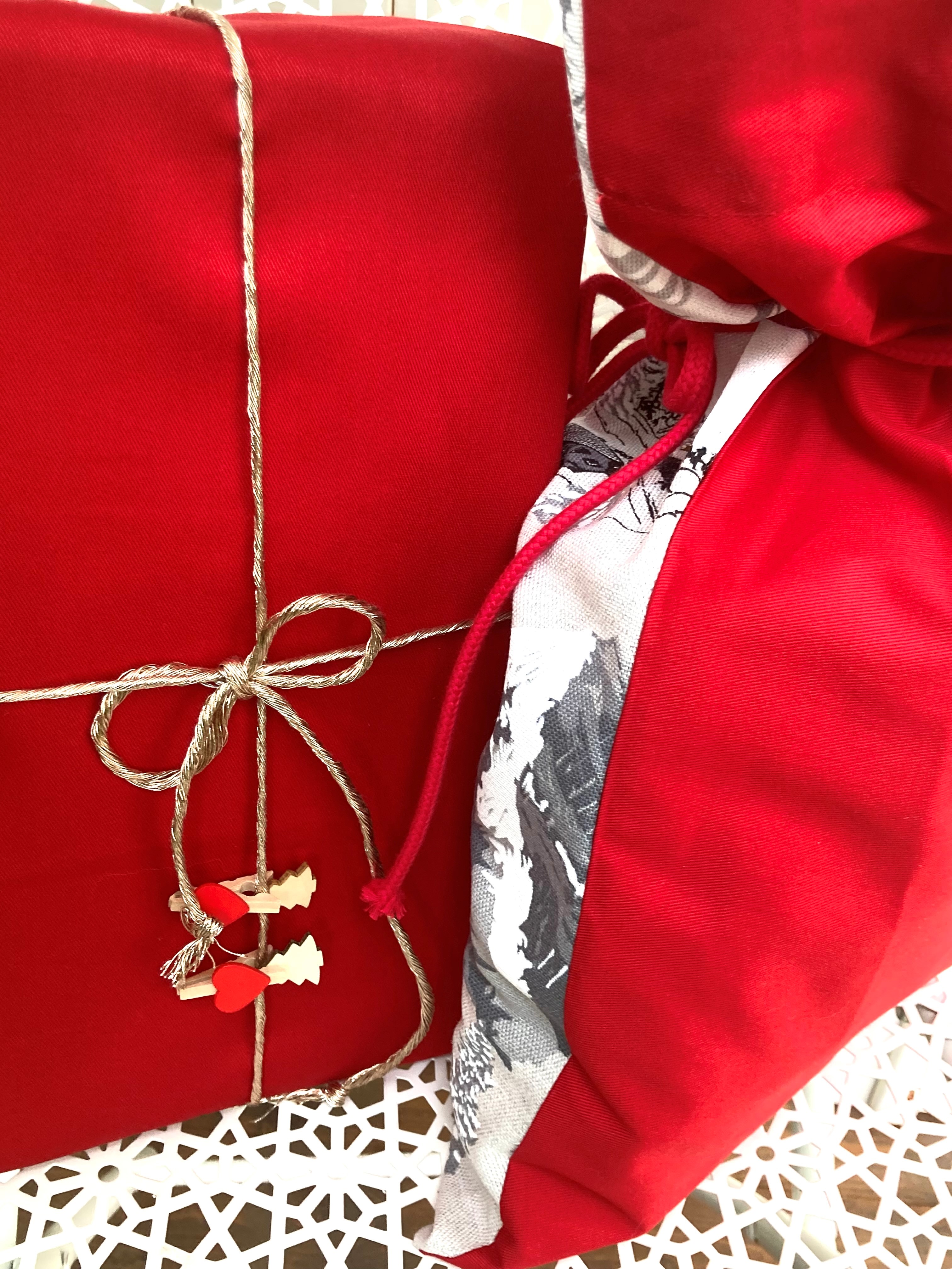 Geschenkstoffsack: Winter-Wonder-Land-Säcke, XL