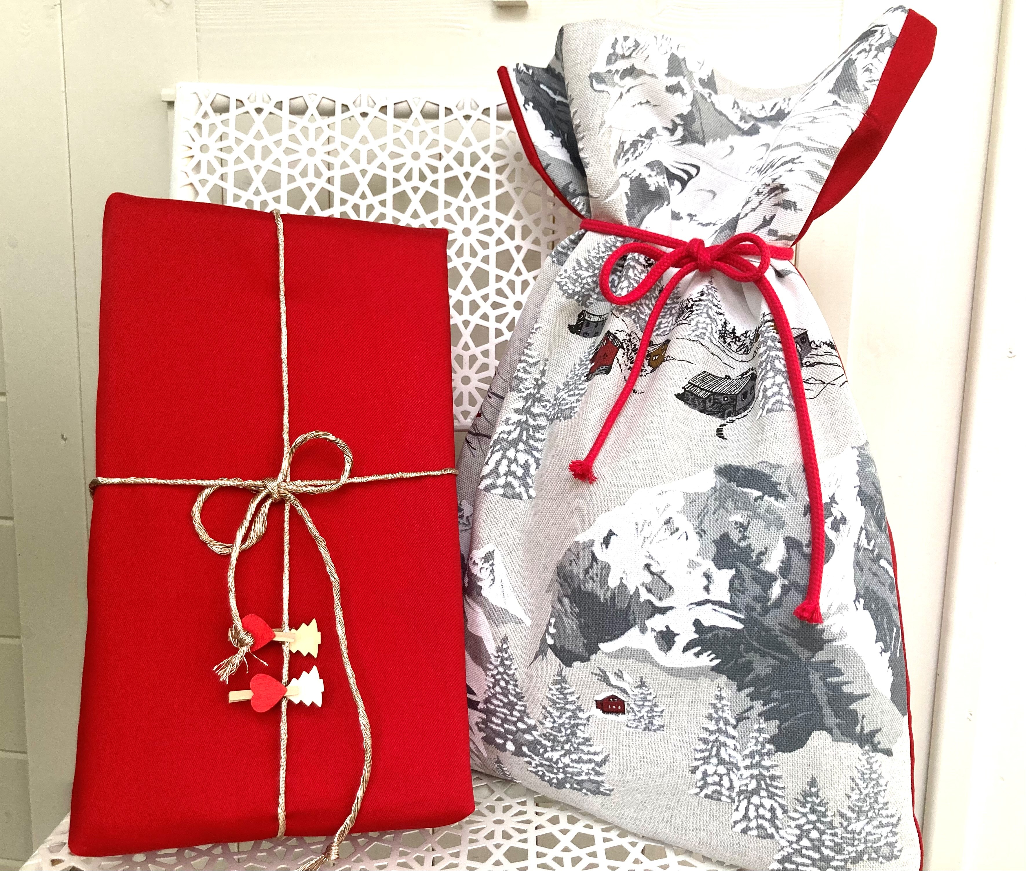 Geschenkstoffsack: Einfach Rote-Geschenkstoff-Säcke, XL & L & Flasche