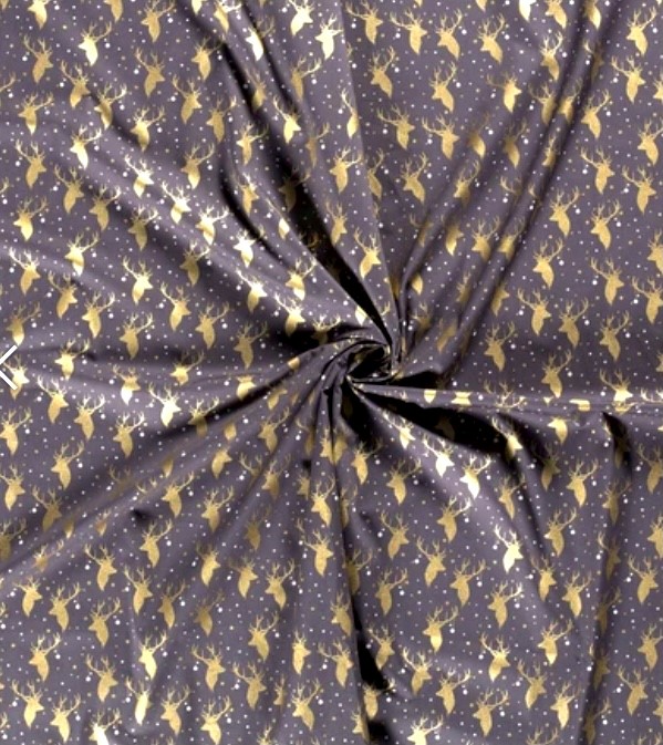 Goldener Hirsch auf Grau (48x36cm)